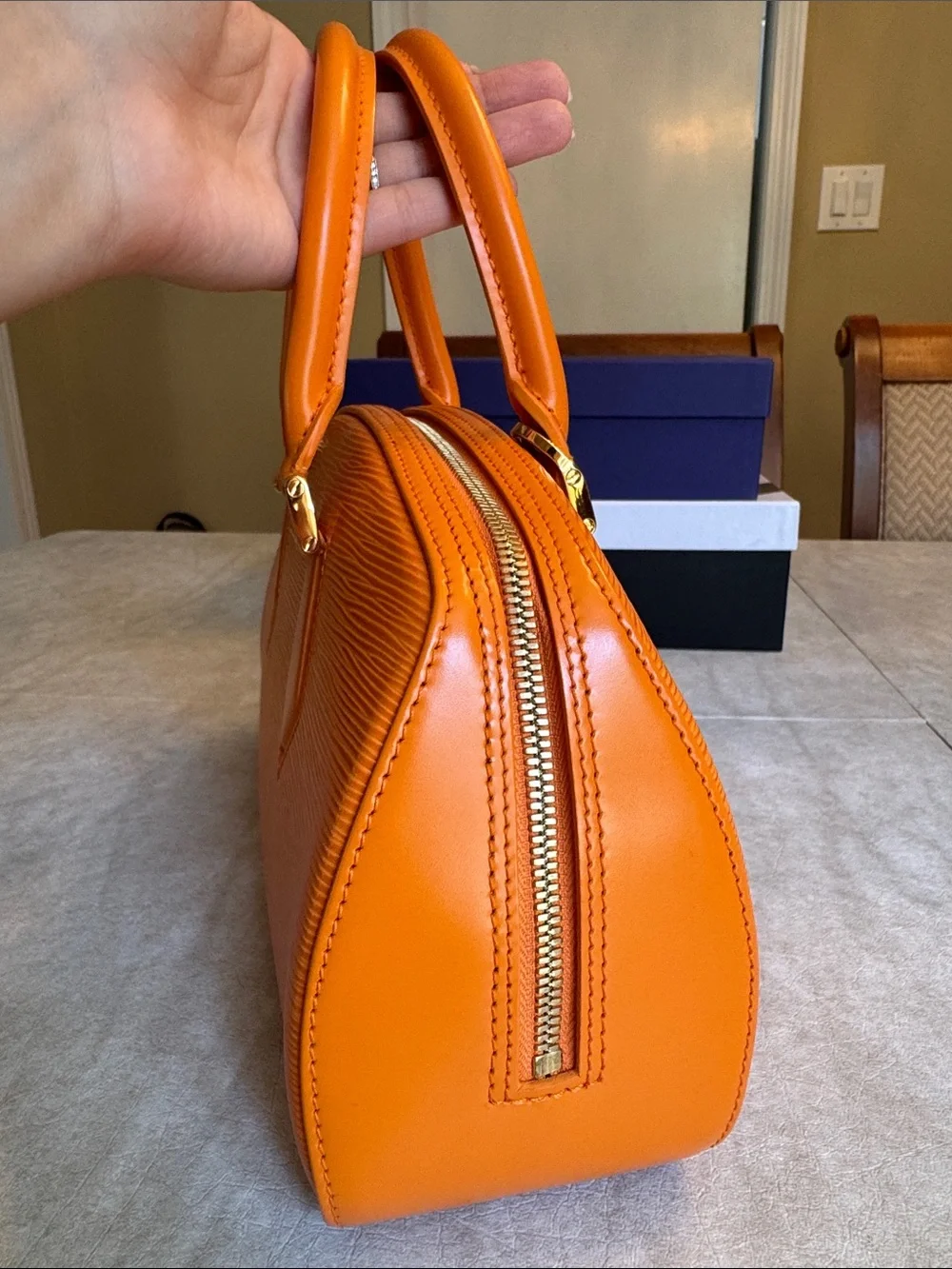 Louis Vuitton Orange Leather Satchel